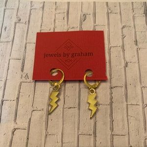 yellow lightning bolt earrings